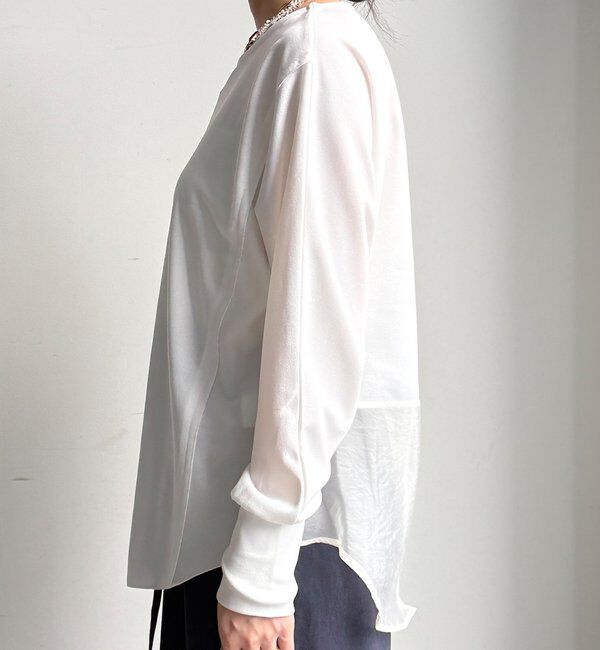  「【WEB限定】カットジョーゼットオーガンジー切替ブラウス」|シャツ・ブラウス|