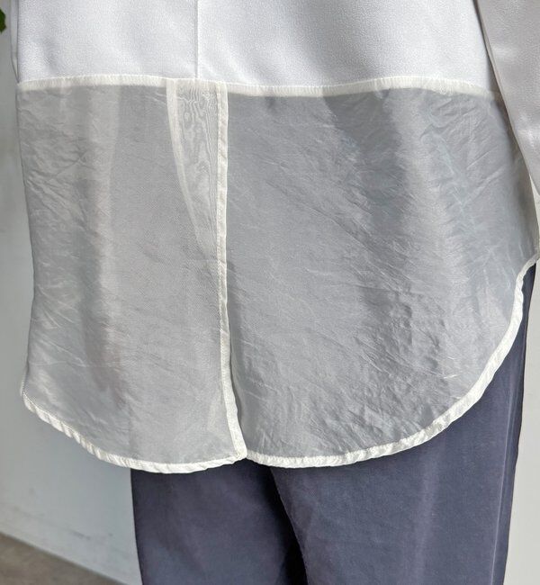  「【WEB限定】カットジョーゼットオーガンジー切替ブラウス」|シャツ・ブラウス|