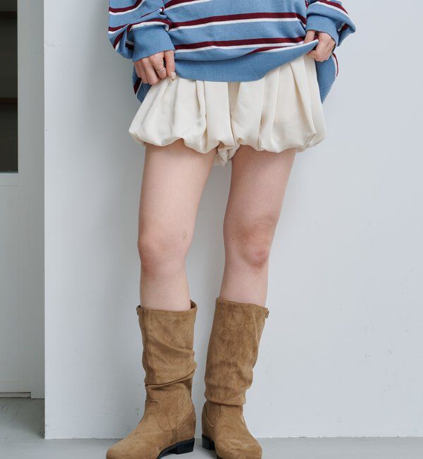  「【レザー&スエード/インソール】ルーズエンジニアブーツ」|ロングブーツ|