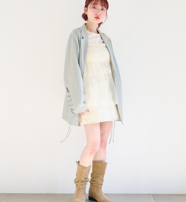  「【レザー&スエード/インソール】ルーズエンジニアブーツ」|ロングブーツ|