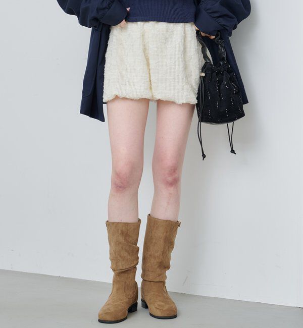  「【レザー&スエード/インソール】ルーズエンジニアブーツ」|ロングブーツ|