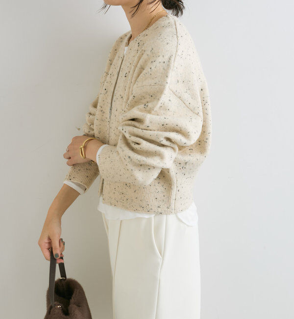  「【カーディガンとしても着れる】ショートZIPニット」|ニット・セーター|