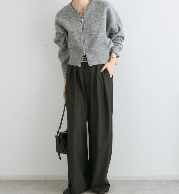  「【カーディガンとしても着れる】ショートZIPニット」|ニット・セーター|