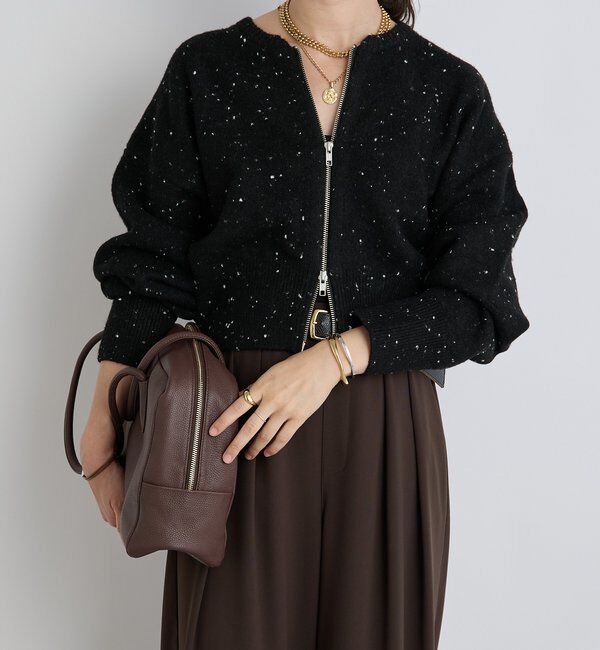  「【カーディガンとしても着れる】ショートZIPニット」|ニット・セーター|