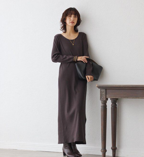  「【全骨格細見え】NEW2WAYロングリブワンピース」|ワンピース|