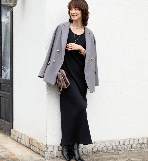  「【全骨格細見え】NEW2WAYロングリブワンピース」|ワンピース|