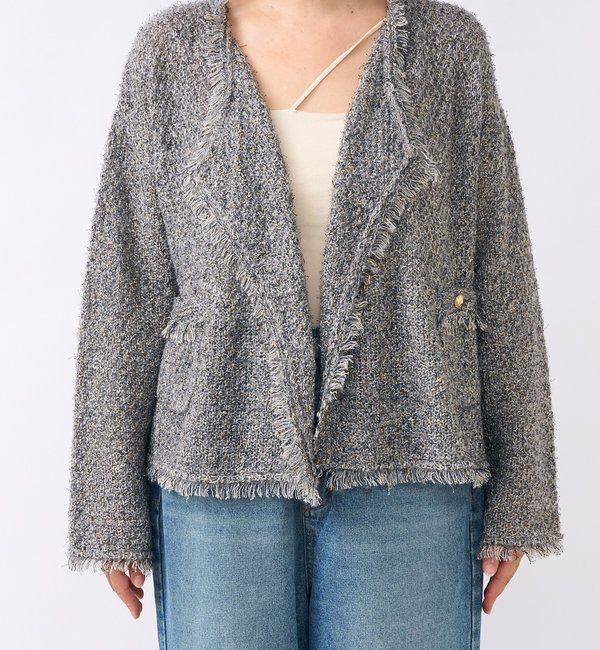  「【品のある着こなしに】リンクスツイードカーデ」|カーディガン|