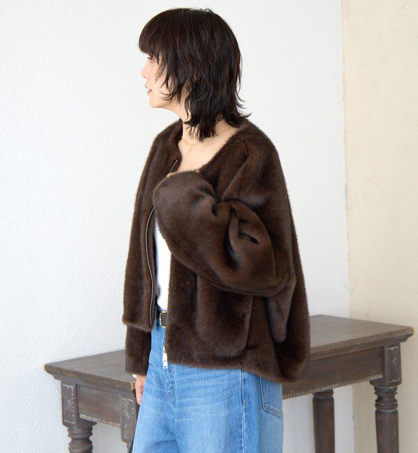  「【シーズンムード高まる】ミンクライクショートコート」|その他|