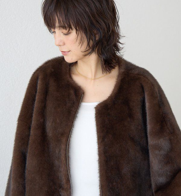  「【シーズンムード高まる】ミンクライクショートコート」|その他|