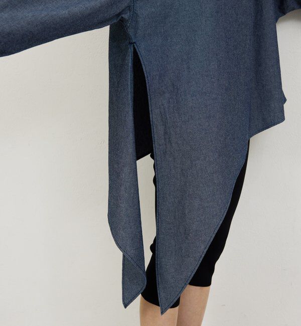  「【PEAS】【手洗い可】アシメシャンブレーシャツ」|シャツ・ブラウス|