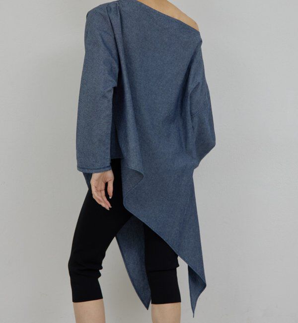  「【PEAS】【手洗い可】アシメシャンブレーシャツ」|シャツ・ブラウス|