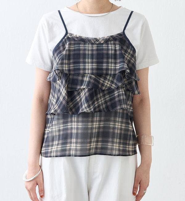  「チェックフリルキャミ」|シャツ・ブラウス|