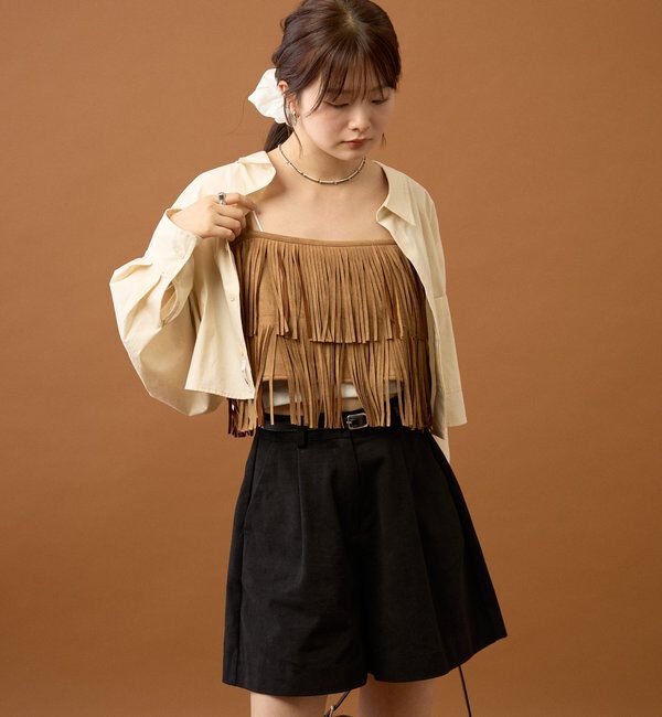  「フェイクスウェードフリンジビスチェ」|シャツ・ブラウス|