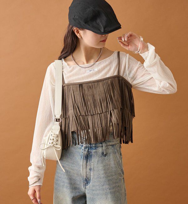  「フェイクスウェードフリンジビスチェ」|シャツ・ブラウス|