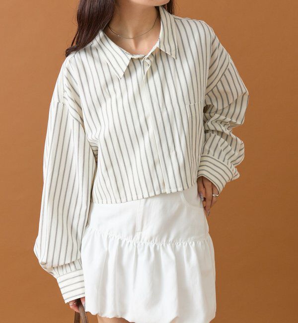  「ストライプショートシャツ」|シャツ・ブラウス|