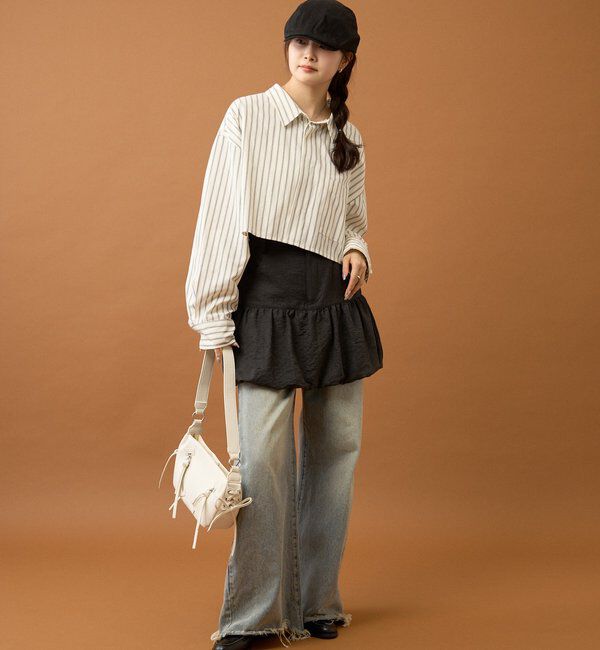  「ストライプショートシャツ」|シャツ・ブラウス|