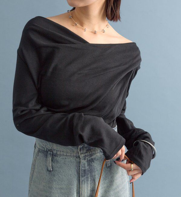  「オフショルロンT」|Tシャツ・カットソー|ブラック