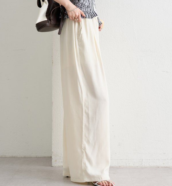  「【オールシーズン対応/WEB限定アイボリー】フリルイージーパンツ」|チノ|