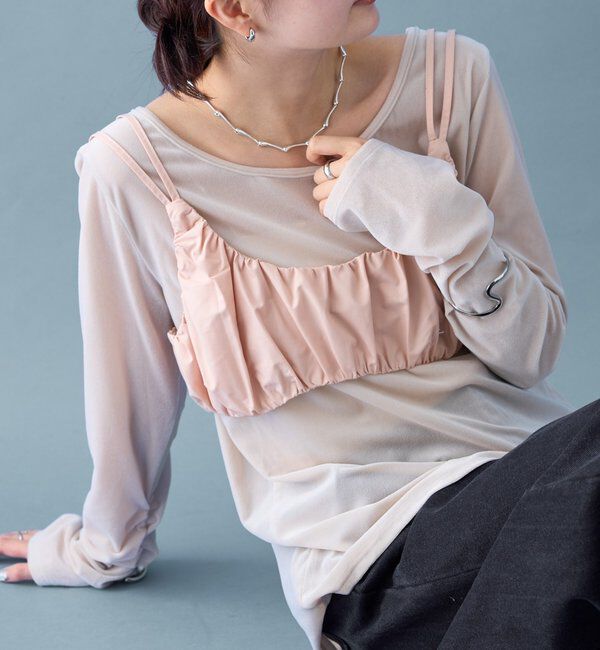  「ギャザービスチェ SETトップス」|Tシャツ・カットソー|ライトグレー