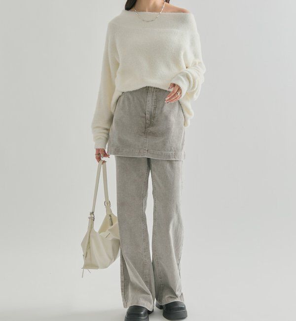  「ミンクライクワイドネックニット」|ニット・セーター|