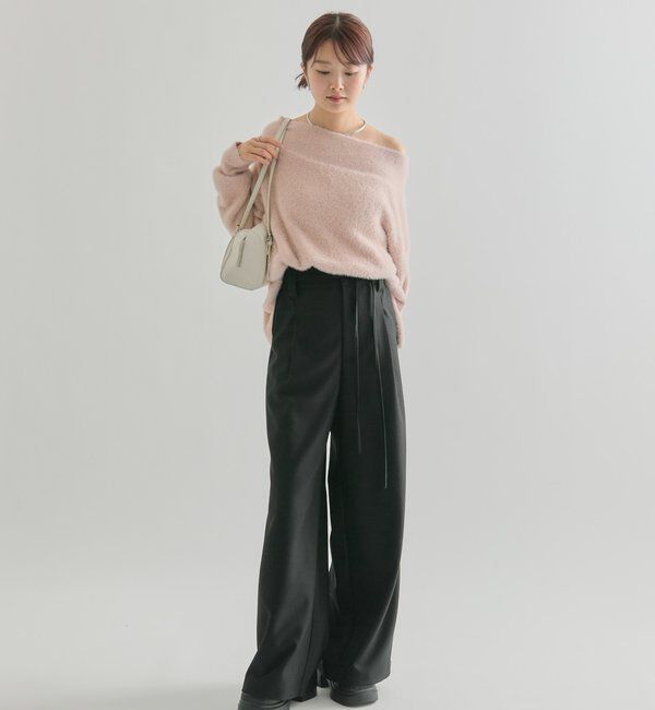  「ミンクライクワイドネックニット」|ニット・セーター|