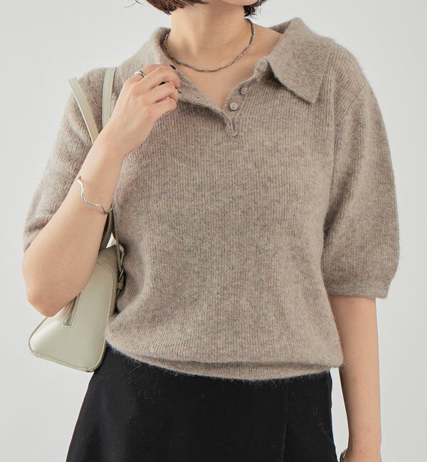  「衿付き半袖ニット」|ニット・セーター|
