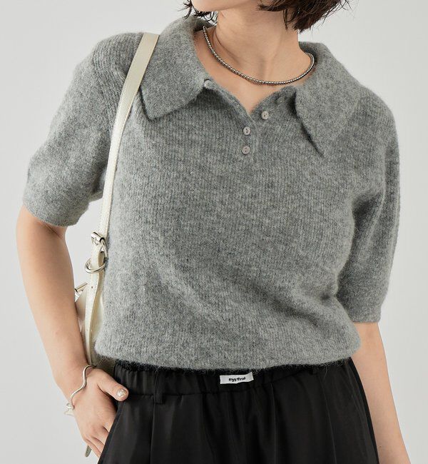  「衿付き半袖ニット」|ニット・セーター|