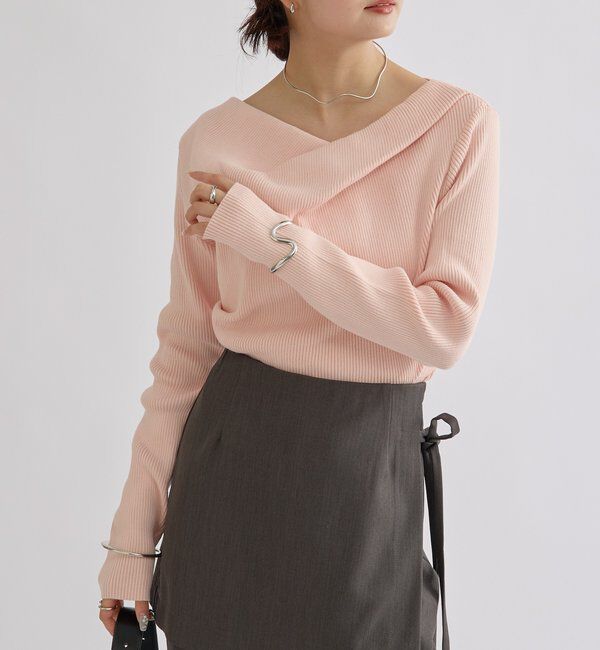  「オフショルリブニット」|ニット・セーター|