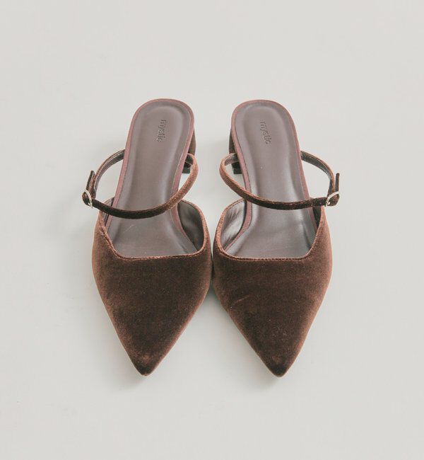  「ポインテッドトゥ ベロアパンプス」|パンプス|