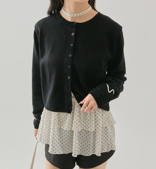  「チビボタン長袖カーディガン」|カーディガン|
