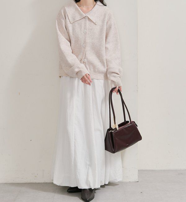  「襟付きプレートニットカーディガン」|カーディガン|