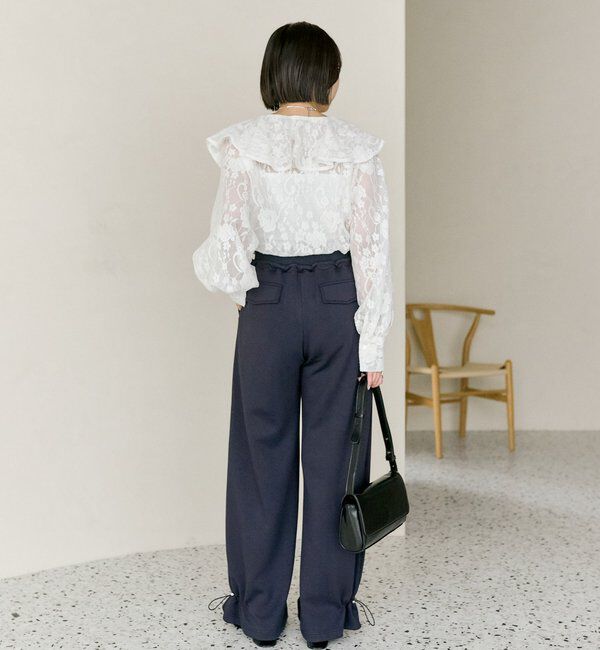  「裾ドロストスウェットパンツ」|チノ|