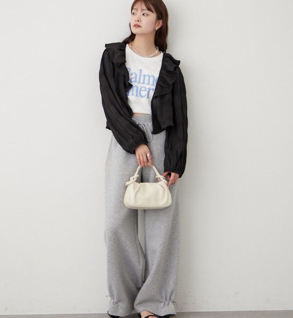  「裾ドロストスウェットパンツ」|チノ|