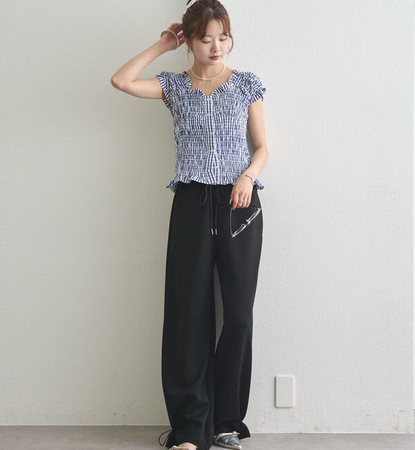  「裾ドロストスウェットパンツ」|チノ|