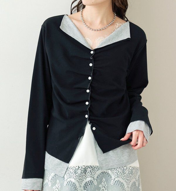  「配色カットソー」|Tシャツ・カットソー|ブラック