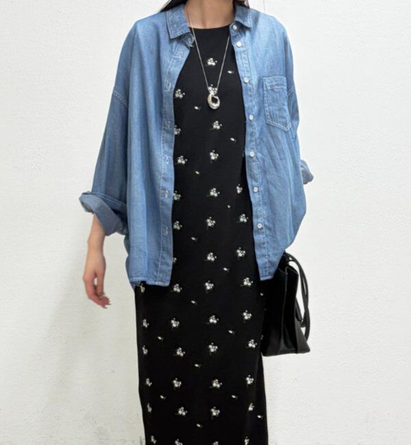  「【@_shirabe.s_コラボ】シアーデニムタックシャツ」|シャツ・ブラウス|