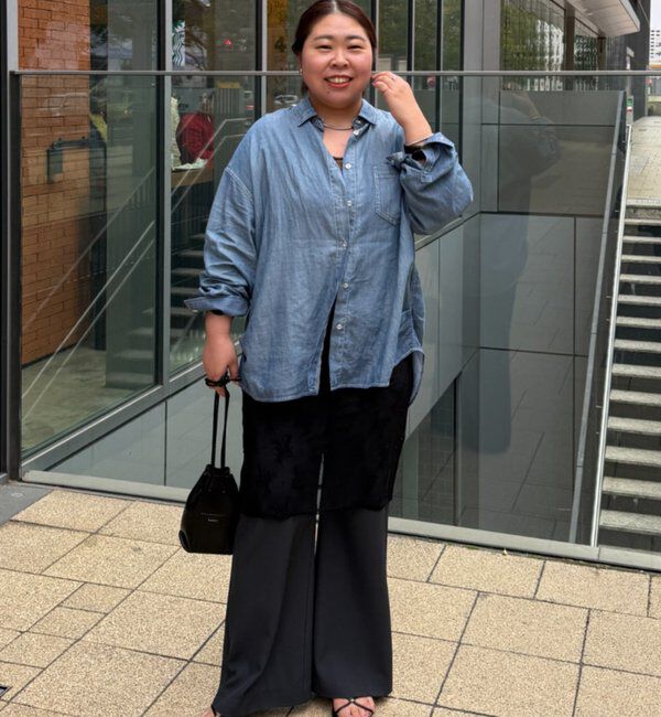  「【@_shirabe.s_コラボ】シアーデニムタックシャツ」|シャツ・ブラウス|