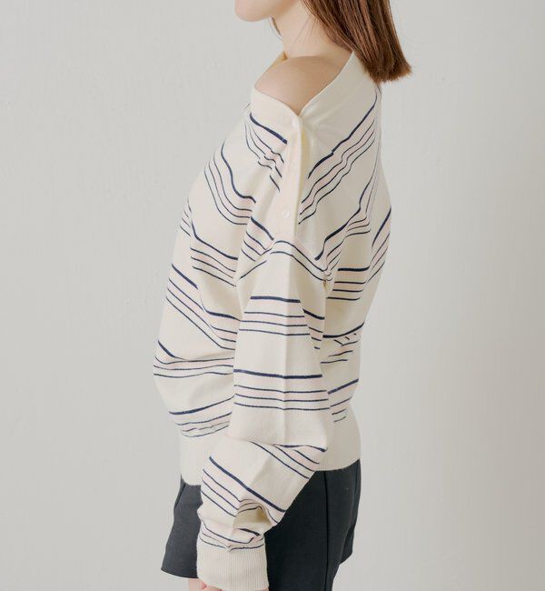  「ワンショルボーダーニット」|ニット・セーター|