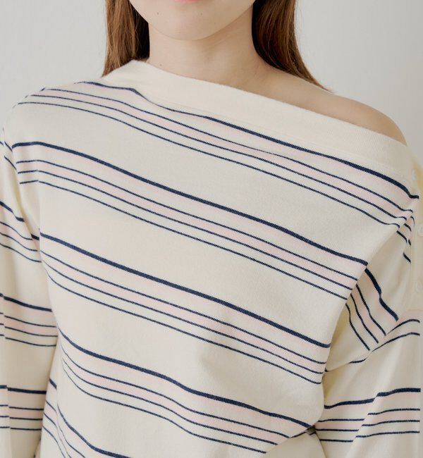  「ワンショルボーダーニット」|ニット・セーター|