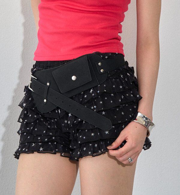  「レースショートパンツ(無地/ドット/チェック/レオパード)」|チノ|