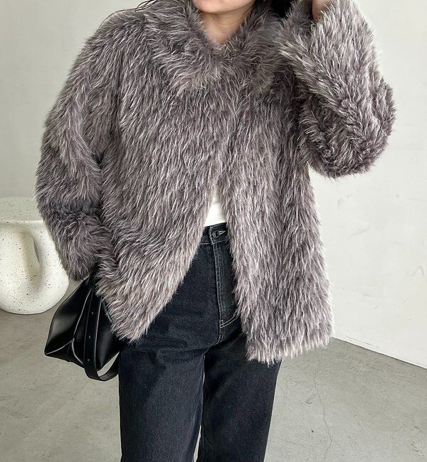  「【サイズ展開あり/軽量】MIXファースタンドカラーコート」|その他|