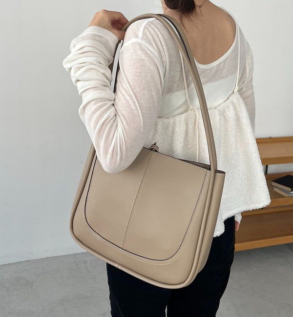  「【新色/ベージュ】トリミングトートバッグ」|トートバッグ|