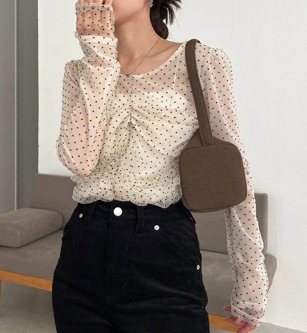  「【人気のため再販！セレモニーにも◎】フロッキードットブラウス」|シャツ・ブラウス|