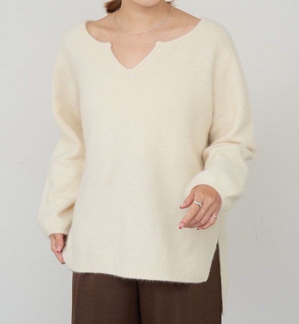  「ファーウールキーネックニット」|ニット・セーター|