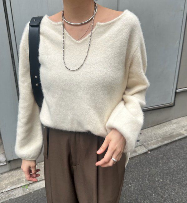  「ファーウールキーネックニット」|ニット・セーター|