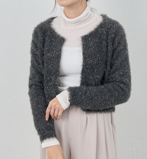  「ラメシャギーニットカーデ」|カーディガン|