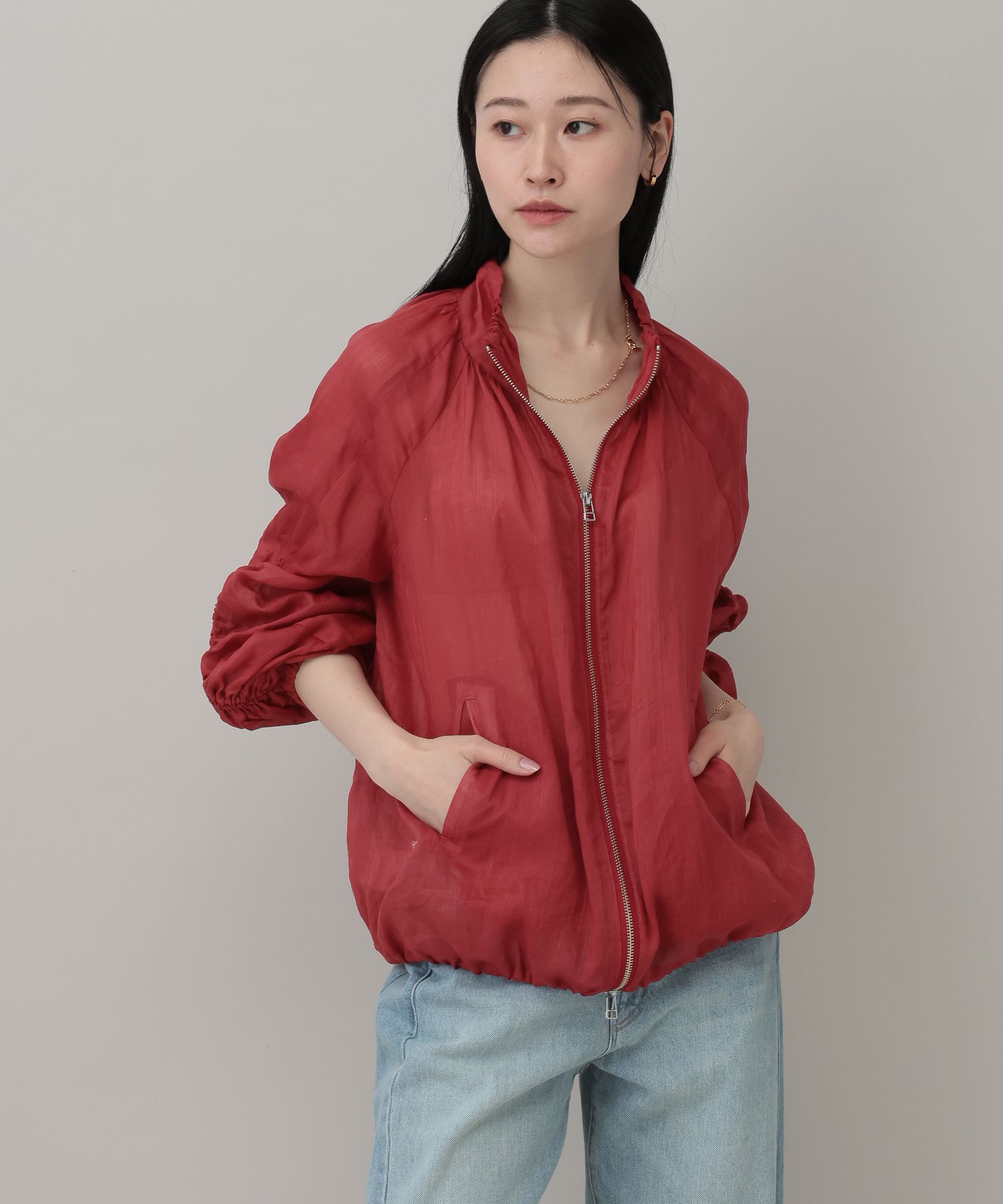 A part by 「ルランゼショートブルゾン」|ブルゾン・スタジャン|レッド