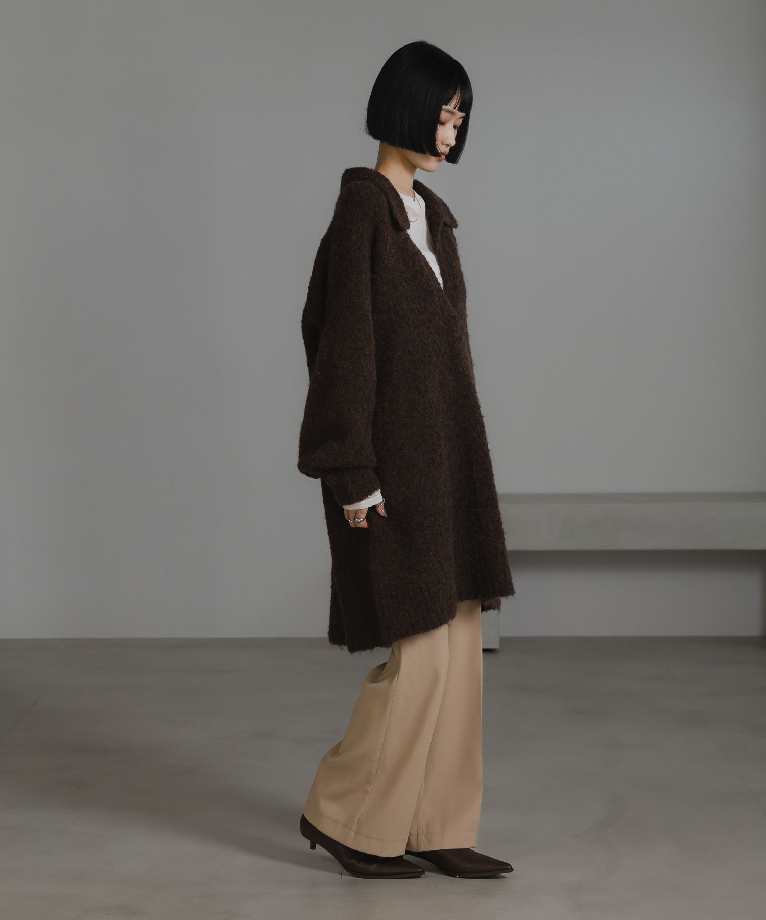 LOWRYS FARM「センタープレスフレアパンツ」|チノ|