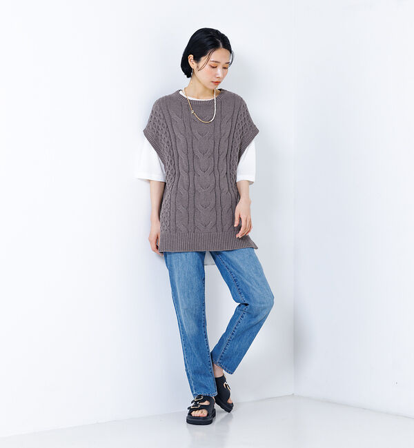 collex「コットンケーブル柄ベスト」|ベスト・ジレ|