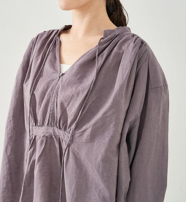 collex「リネンコットンギャザーブラウス」|シャツ・ブラウス|